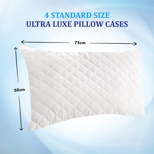 Eutony Pillow Protectors 4 Pack Quilted Zipped 2