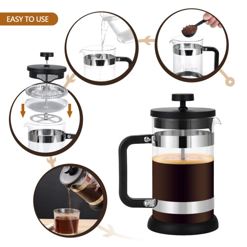 TBGENIUS 4 Cup Cafetiere Coffee Press, French Press Maker 2