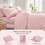 Aisbo King Duvet Set with Sheet  Brown 4 Pieces Microfiber Bedding Set for 3