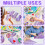 A4 Purple Mixed Pattern Mirror Cardstock Paper 20 Sheets 4 Patterns 250gsm9 5