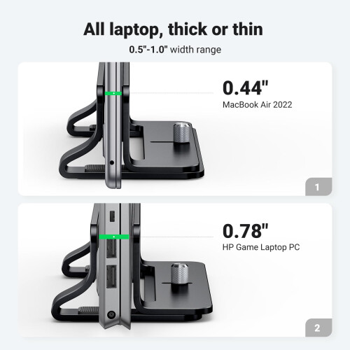 UGREEN Vertical Laptop Stand for Desk Adjustable Laptop Holder Dock 2
