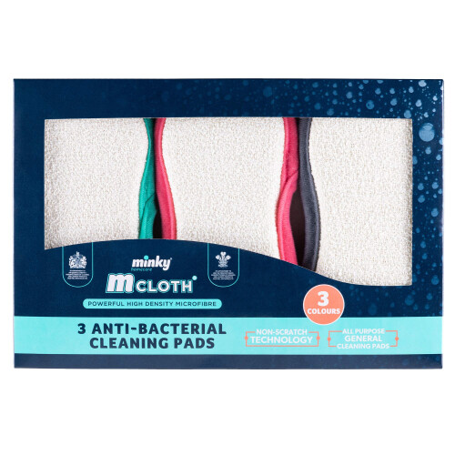 Minky Minky AntiBacterial Cleaing Pad  3 Pack  Reusable Microfibre Cloth  Minky P 2