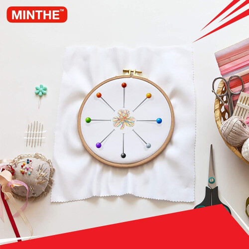 MINTHE Sewing Pins - 100 Pack - Coloured Heads 1