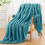 RUIKASI Fleece Throw Blanket for Sofa  Single Fluffy Teal Throws for Sofas 2