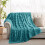 RUIKASI Fleece Throw Blanket for Sofa  Single Fluffy Teal Throws for Sofas 3