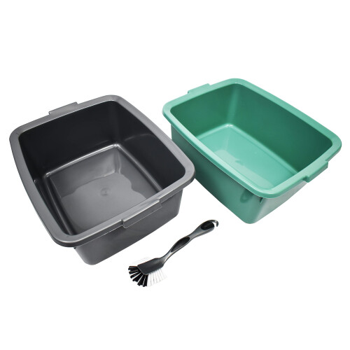 Addis Addis 3 piece Sink Set Utility Butler Extra Large Rectangular Bowl Twin Pac 1