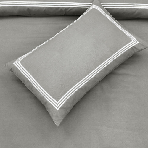AR Ware Single Duvet Cover Set  Soft Luxury Bratta Stitch Embroidered Micro 1