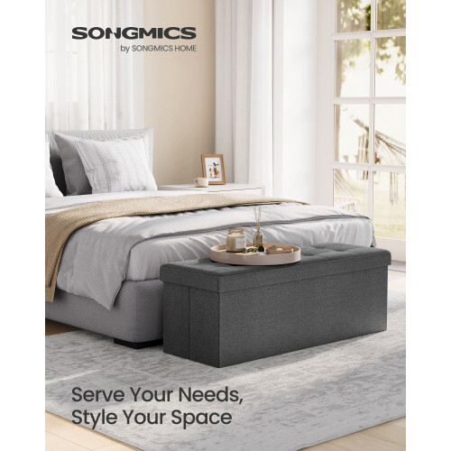 Songmics SONGMICS Ottoman Storage Box, Foldable Tufted Bench, 131L 1