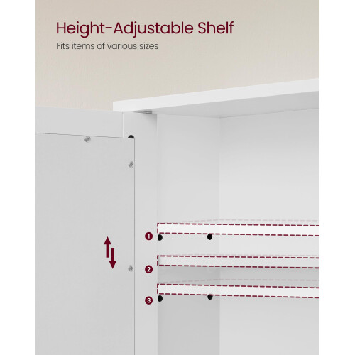 VASAGLE VASAGLE Bathroom Cabinet with Mirror Wall Cabinet with 2 Mirrored Doors and 2