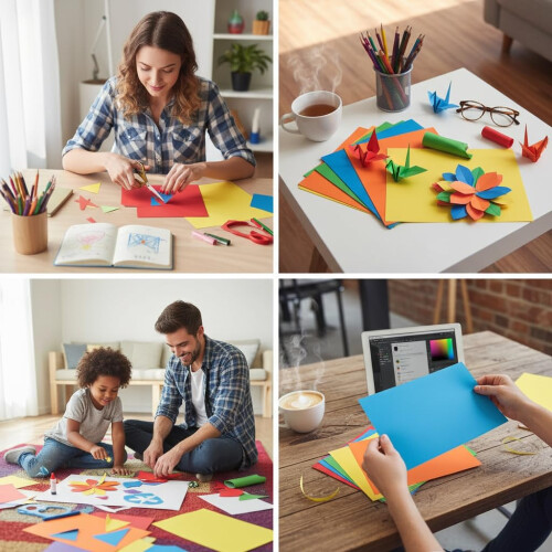 Hawksbill A4 Coloured Paper 500 Sheets 80gsm Multicolour Craft & 2