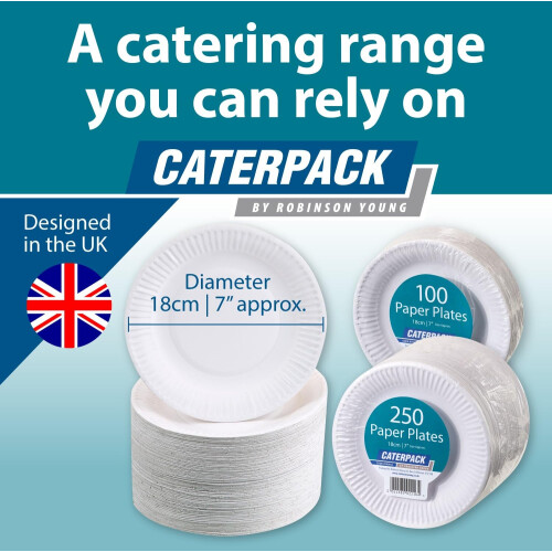 Caterpack by Robinson Young Plates 18cm White 100 pack 2