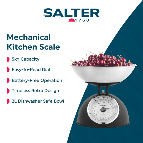 Salter Salter Timeless Mechanical Kitchen Scale – Cooking Scale 2L Dishwasher Safe 1