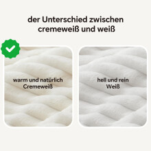 BEDELITE Fluffy Fleece Queen Size Blanket Weiß Bed Throw Soft Cosy Warm La