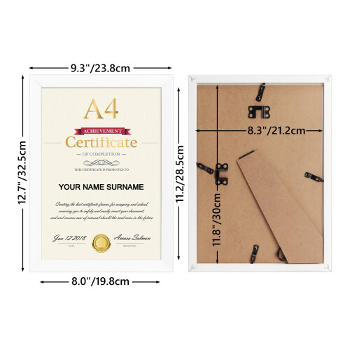 Giftgarden 12 Pack A4 Photo Frames White A4 Picture Frame Certificate Frame 1