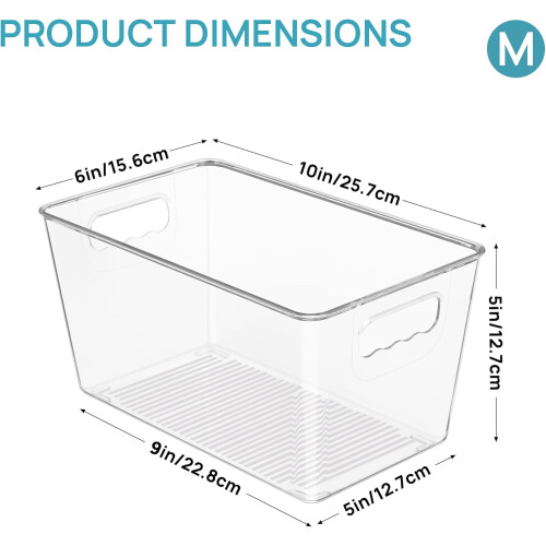 Vtopmart Clear Plastic Storage Boxes, Pantry Storage Organizers 4 Pack 1