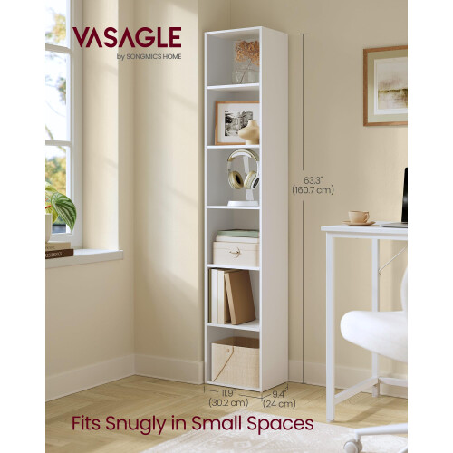 VASAGLE VASAGLE Bookcase 6Tier Bookshelf Open Storage Shelf Shelving Unit 24 x 302 1