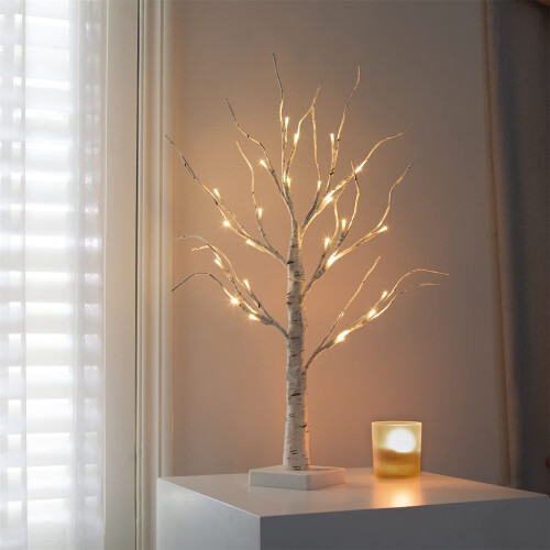 Vanthylit 2FT White Twig Christmas Tree Lights Christmas Decorations Indoor 2
