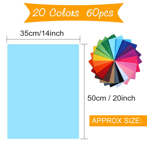 MIAHART 60 Coloured Tissue Paper Bulk 1
