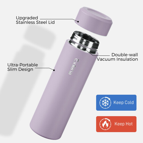 【Upgraded】 Exllena Small Water Bottle 350ml– Mini Flask for Hot  Cold Drink 2
