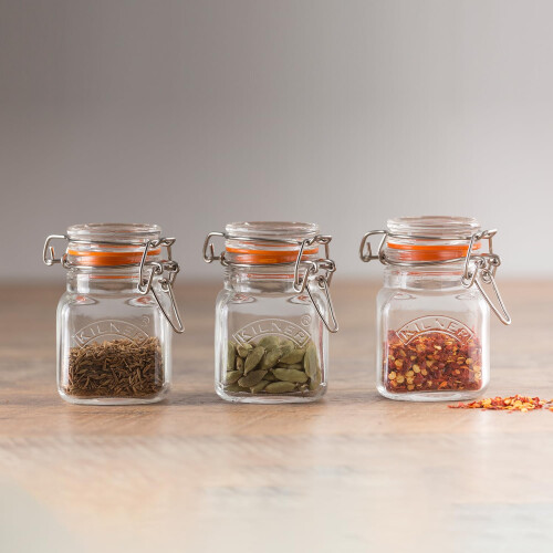 Kilner Kilner Square Clip Top Spice Jar - 70ml 2