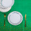 CEILIWEN 10 Pack Rectangular Plastic Tablecloths  Green  Gold Party Table C 4