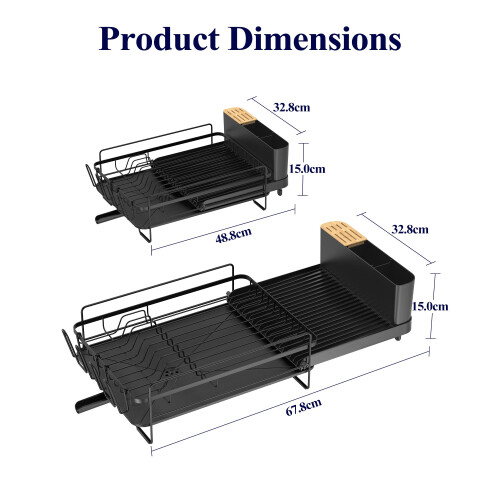Kitsure Dish Drainer Rack  Extendable Dish Drainer Multifunctional Dish Rac 2