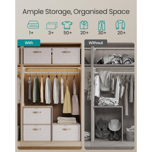 Songmics SONGMICS Foldable Storage Organiser Boxes Storage Basket Bins with Lids Han 2