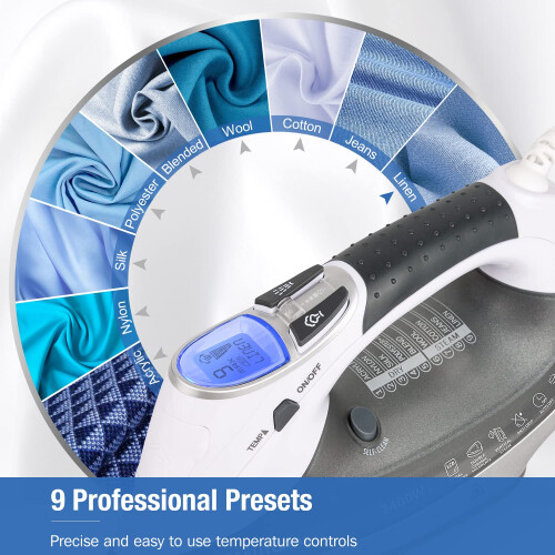 BEAUTURAL 2400 W Steam Iron with LCD Display 1