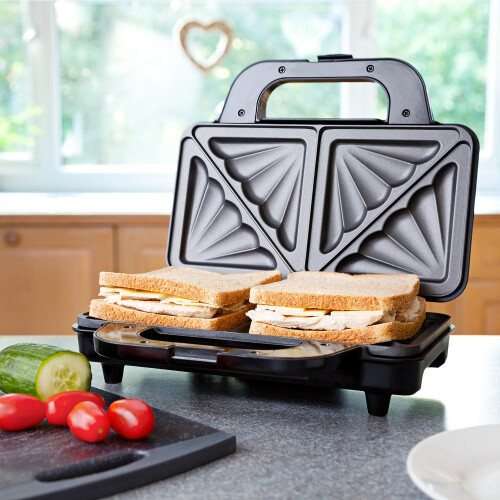 Global Gourmet Deep Fill Sandwich Toaster  Round Waffle Maker Bundle  NonSt 2