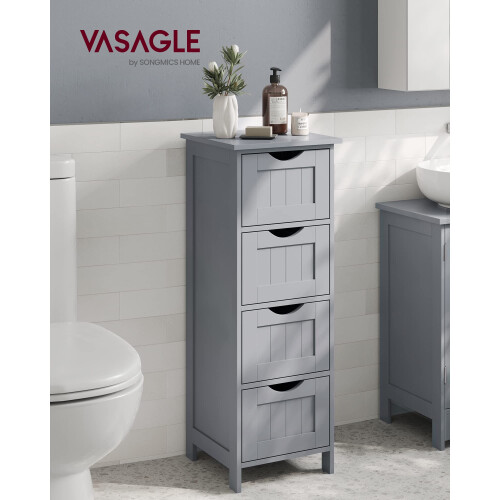 VASAGLE VASAGLE Bathroom Floor Storage Cabinet Bathroom Storage Unit with 4 Drawers 1