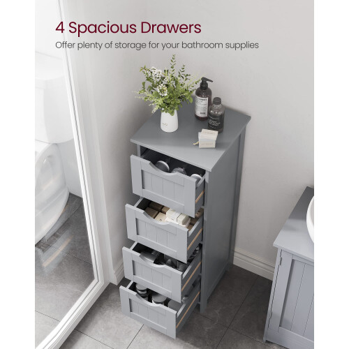 VASAGLE VASAGLE Bathroom Floor Storage Cabinet Bathroom Storage Unit with 4 Drawers 2