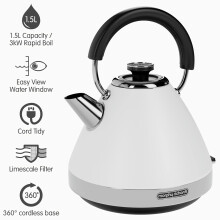 Morphy Richards Venture White Pyramid Kettle 15L 3kW Rapid Boil 100134