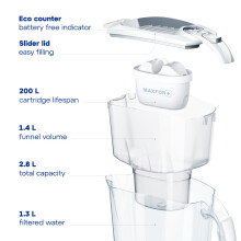 AQUAPHOR Water Filter Jug Amethyst with 1 X MAXFOR+ 200L Cartridge