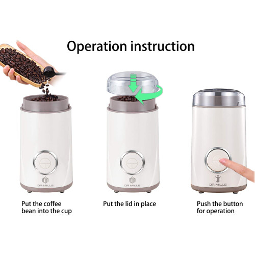 DR MILLS DM7441W Electric Dried Spice and Coffee GrinderOne Touch Operation 1