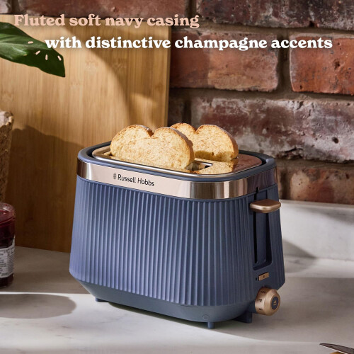 Russell Hobbs Russell Hobbs Toaster 2 Slice Brontë Navy Lift  Look Variable Browning Con 1