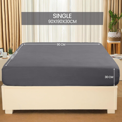 Utopia Bedding Single Fitted Sheet  Bulk Pack of 20  Grey  12 Inch 30cm Dee 1