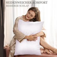 Adubor 100 Silk Pillowcase 40 x 80 cm for Hair and Skin with Hidden Zip Bot