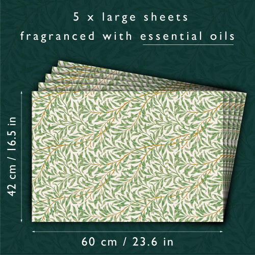 Fresh Linen Scented Drawer Liners in a William Morris Design  Gift Pack of 2