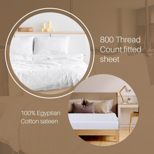 DTEX HOMES 2 x 800 Thread Count  Extra Deep Fitted Sheet 40 cm 16 Inch  100 1
