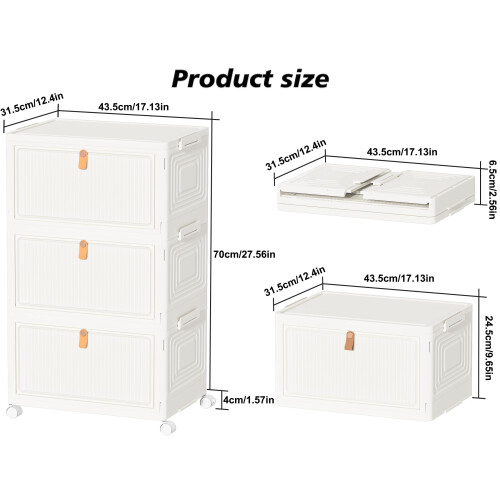 HOMIDEC Storage Boxes with Lids33 Litre 3 Pack Stackable Boxes with WheelsF 2
