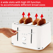 Tefal Loft 4Slot Toaster 7 Browning Levels Defrost Stop Reheat Functions R