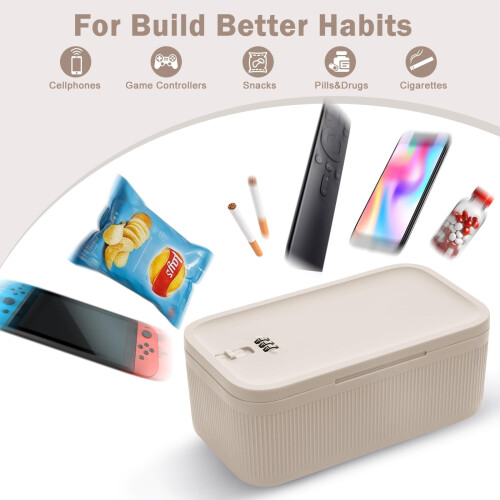 Small Lockable Storage Box with Combination Code  Secure Medicine Safe Phon 2