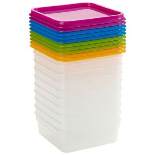 Lakeland lakeland StackaBoxes Plastic Food Containers  Lids 400ml x 10 2