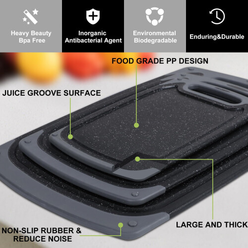 SKERITO Chopping Board Set Kitchen Cutting Boards BPA Free Plastic Chopping 2