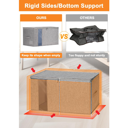 Clothes Storage – 60L Large Storage Boxes with Lids Foldable Clothing Stora 2