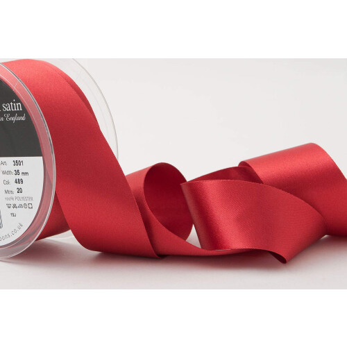 Berisfords Double FACE Poly Satin Ribbon Russet 35 mm 1