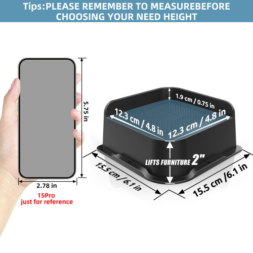USION Bed Risers 2 inch - 3 inch - 4 inch 1