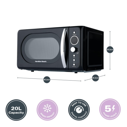 Hamilton Beach Hamilton Beach Microwave 20L 700W Retro Digital LED Display 8 Preset Progra 2