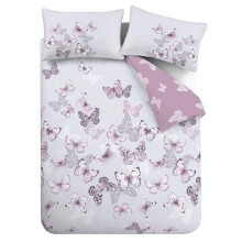 Catherine Lansfield Bedding Scatter Butterfly King Duvet Cover Set with Pil