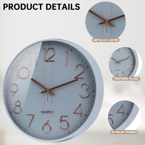 SINMI Wall Clock Battery Operated Silent Nonticking Wall Clock 85 Inch Mode 1